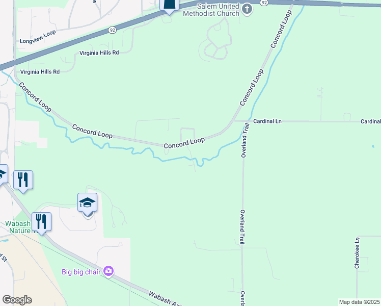 map of restaurants, bars, coffee shops, grocery stores, and more near 20055 Concord Loop in Council Bluffs