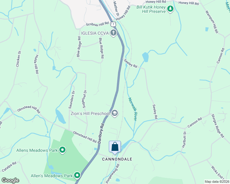 map of restaurants, bars, coffee shops, grocery stores, and more near 481 Danbury Rd in Wilton