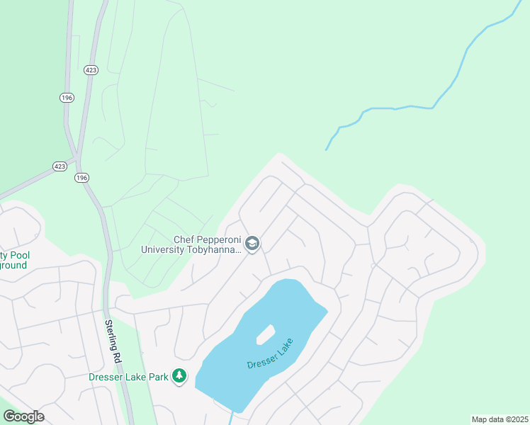 map of restaurants, bars, coffee shops, grocery stores, and more near 2734 Bonnyview Lane in Tobyhanna