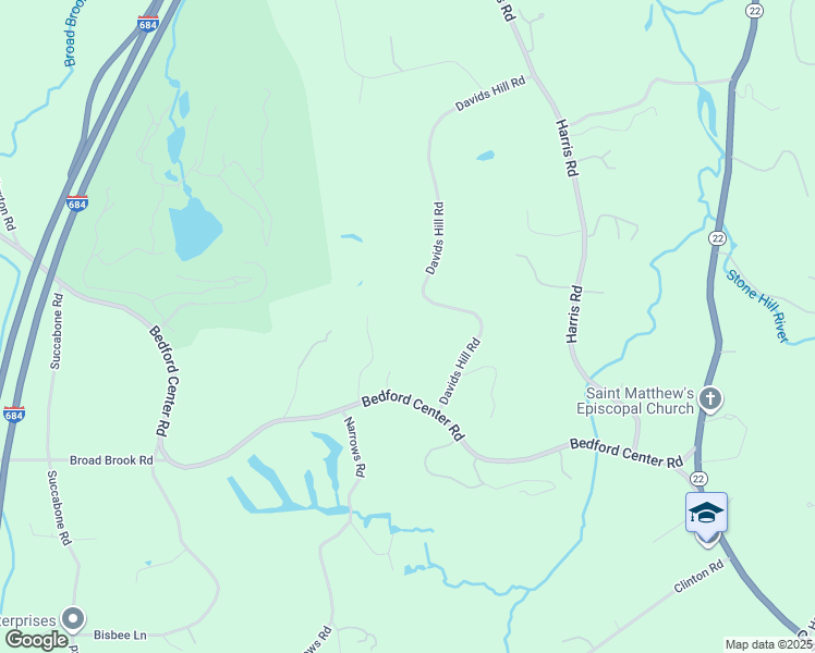 map of restaurants, bars, coffee shops, grocery stores, and more near 125 Davids Hill Road in Bedford Hills