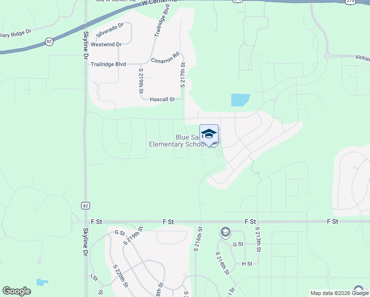 map of restaurants, bars, coffee shops, grocery stores, and more near 3727 South 222nd Street in Omaha