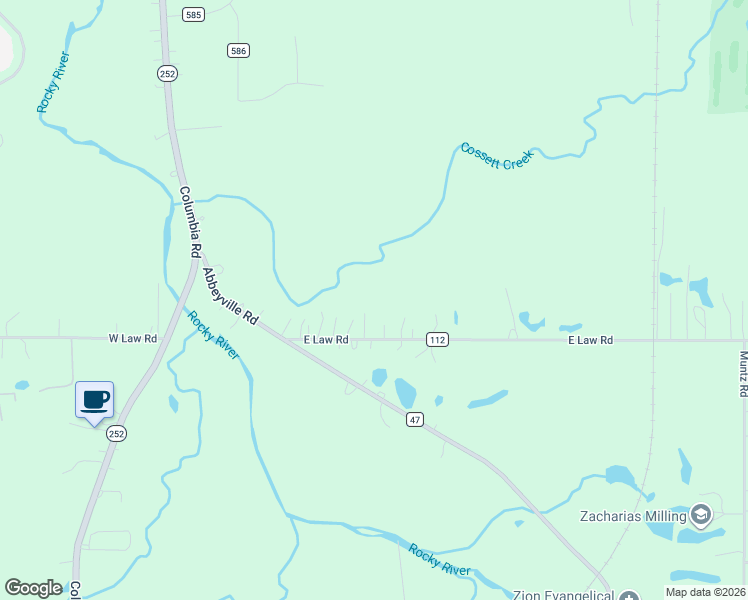 map of restaurants, bars, coffee shops, grocery stores, and more near 6261 East Law Road in Valley City