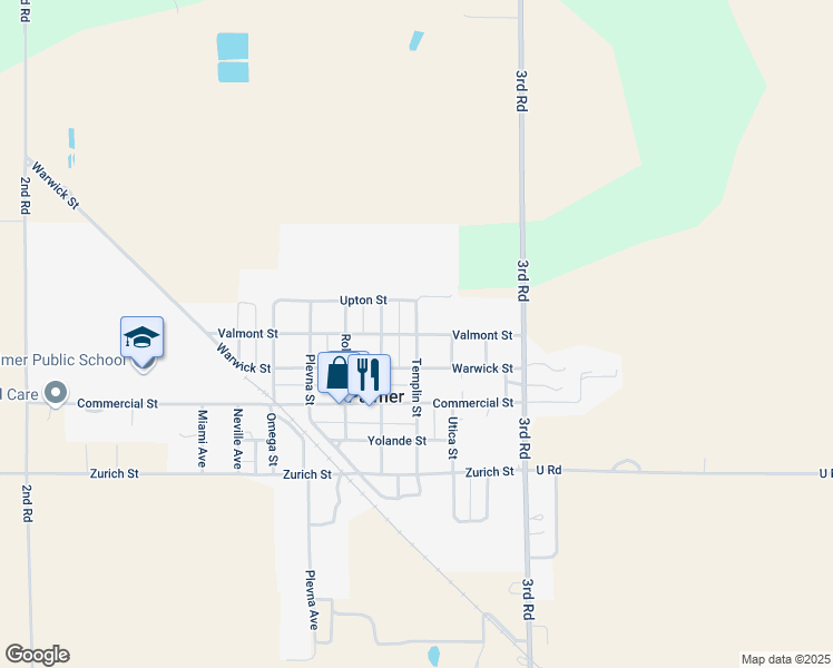map of restaurants, bars, coffee shops, grocery stores, and more near 900 Templin Street in Palmer