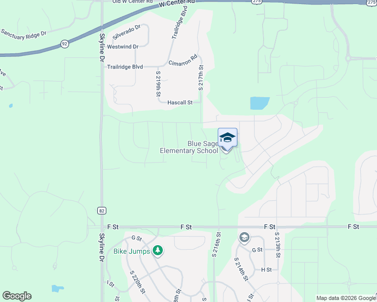map of restaurants, bars, coffee shops, grocery stores, and more near 3727 South 222nd Street in Omaha