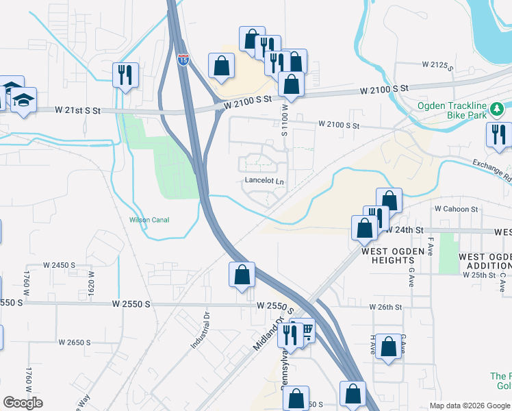 map of restaurants, bars, coffee shops, grocery stores, and more near 2384 South Knights Way in West Haven