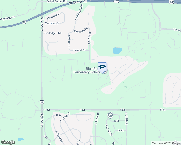 map of restaurants, bars, coffee shops, grocery stores, and more near 3727 South 222nd Street in Omaha