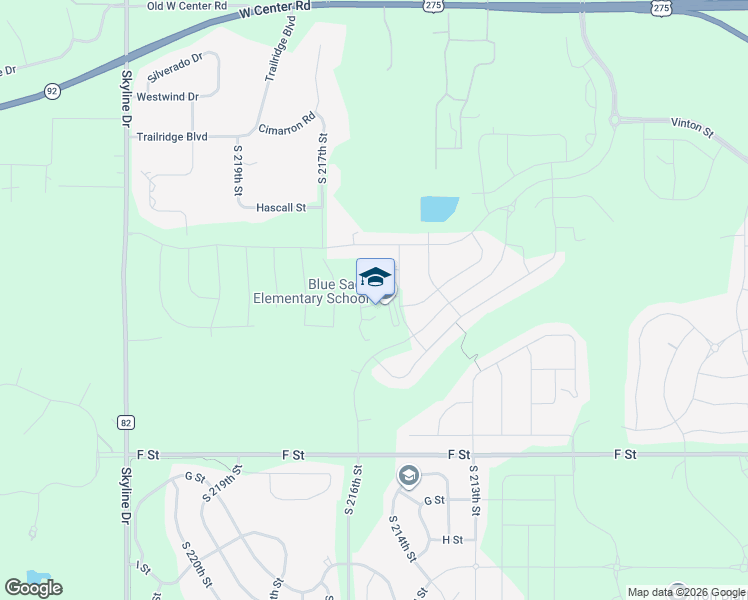 map of restaurants, bars, coffee shops, grocery stores, and more near 3419 South 217th Street in Omaha