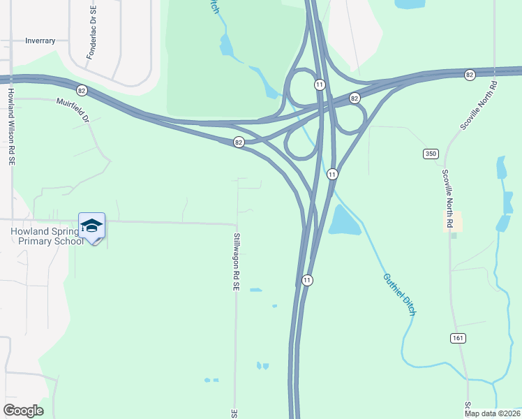 map of restaurants, bars, coffee shops, grocery stores, and more near 1283 Stillwagon Road Southeast in Warren