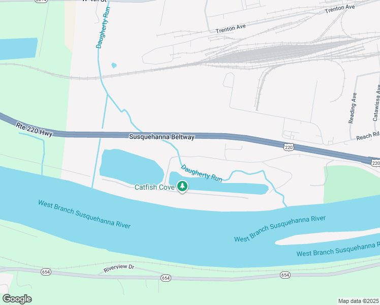 map of restaurants, bars, coffee shops, grocery stores, and more near 2899 South Reach Road in Williamsport