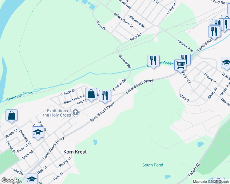 map of restaurants, bars, coffee shops, grocery stores, and more near 222 Main Road in Hanover