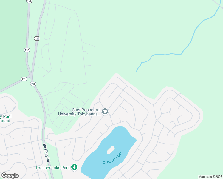 map of restaurants, bars, coffee shops, grocery stores, and more near 2725 Bonnyview Lane in Tobyhanna