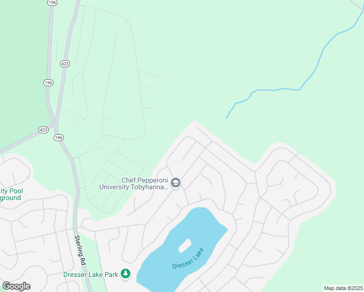 map of restaurants, bars, coffee shops, grocery stores, and more near 2725 Bonnyview Lane in Tobyhanna