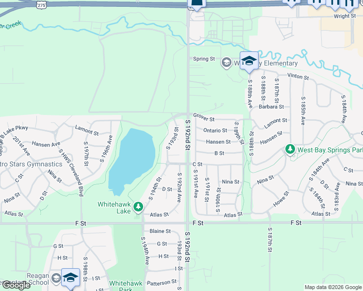 map of restaurants, bars, coffee shops, grocery stores, and more near 19213 Ontario Circle in Omaha