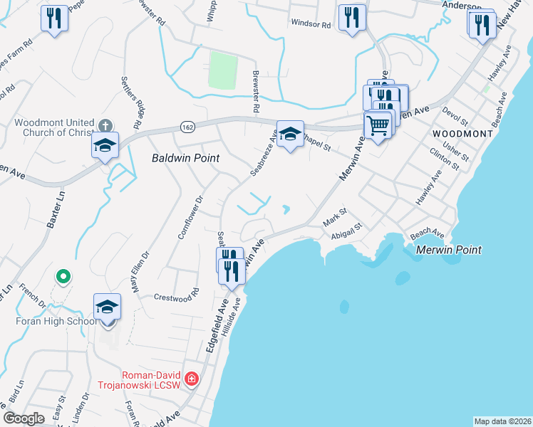 map of restaurants, bars, coffee shops, grocery stores, and more near 98 Sandpiper Crescent in Milford