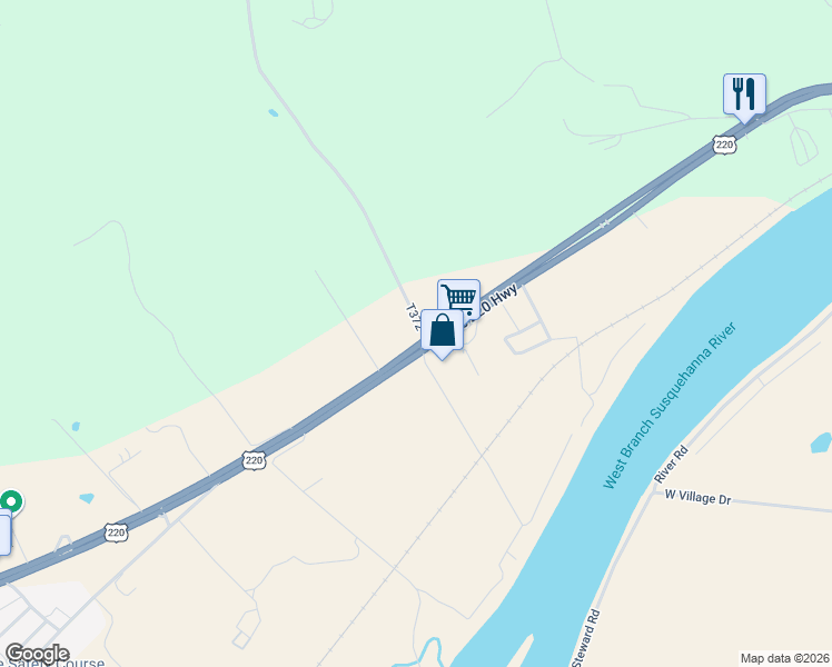 map of restaurants, bars, coffee shops, grocery stores, and more near 6484 South Route 220 Highway in Linden