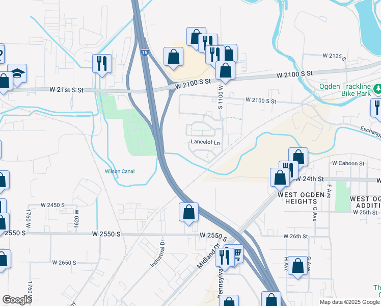 map of restaurants, bars, coffee shops, grocery stores, and more near 2348 South Knights Way in West Haven