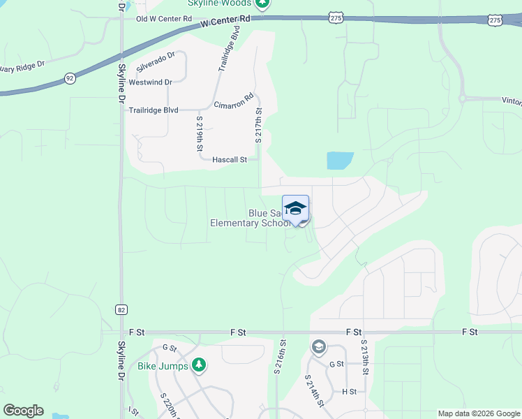 map of restaurants, bars, coffee shops, grocery stores, and more near 3727 South 222nd Street in Omaha