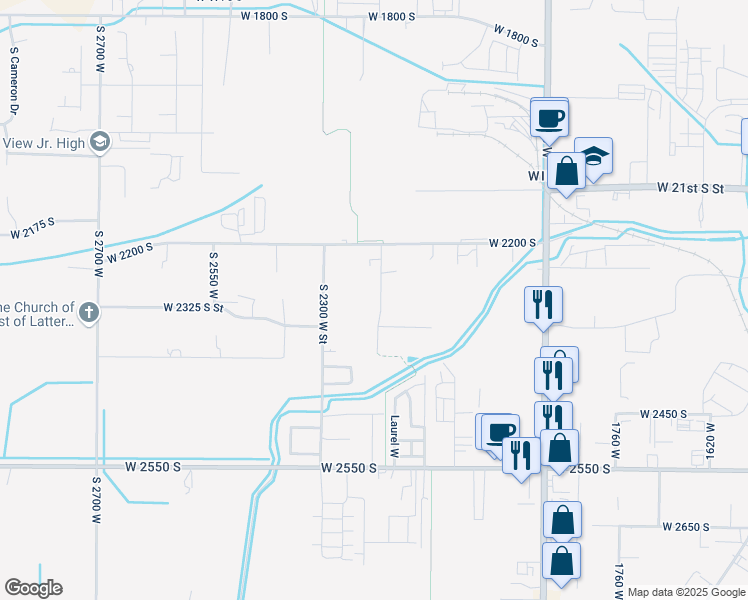 map of restaurants, bars, coffee shops, grocery stores, and more near 2305 South 2200 West in West Haven
