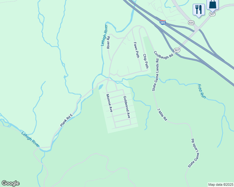 map of restaurants, bars, coffee shops, grocery stores, and more near 2112 Campfire Lane in Gouldsboro