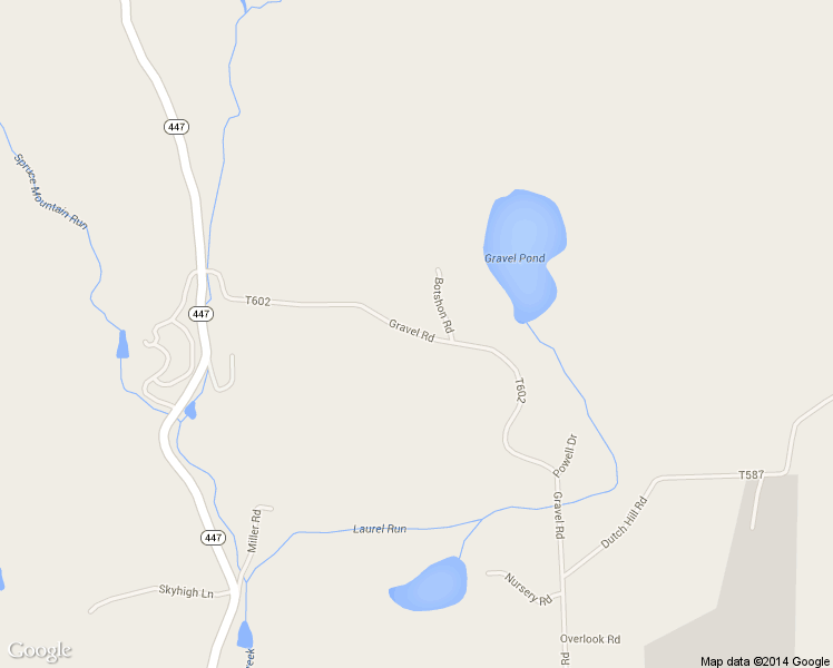 map of restaurants, bars, coffee shops, grocery stores, and more near Gravel Road in Canadensis