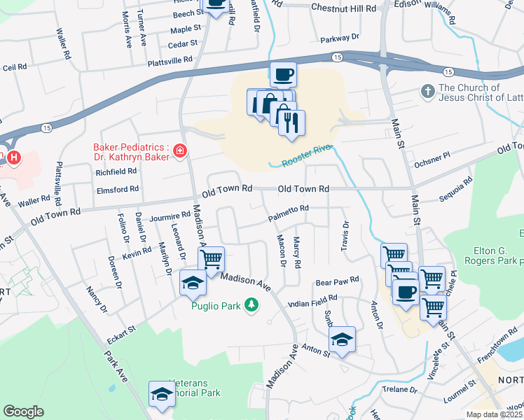 map of restaurants, bars, coffee shops, grocery stores, and more near 62 Derman Circle in Bridgeport