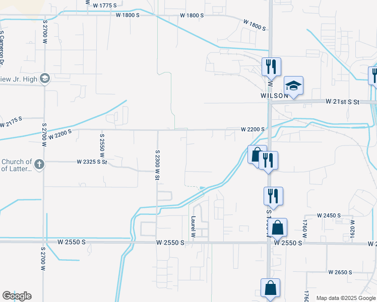 map of restaurants, bars, coffee shops, grocery stores, and more near 2246 South 2200 West in West Haven