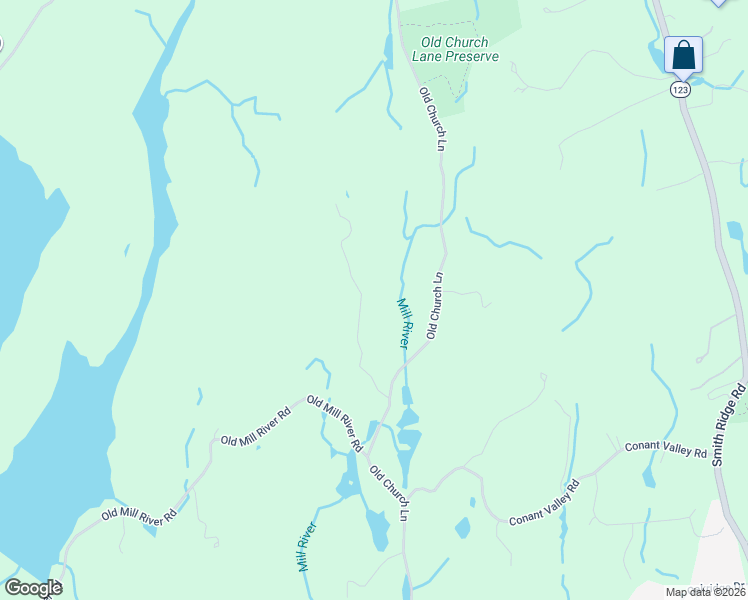 map of restaurants, bars, coffee shops, grocery stores, and more near 92 Old Church Lane in Pound Ridge