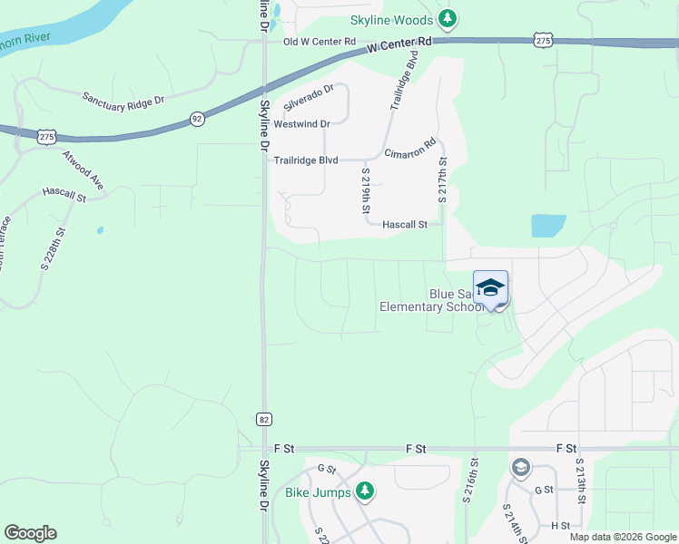 map of restaurants, bars, coffee shops, grocery stores, and more near 3459 South 220th Street in Omaha
