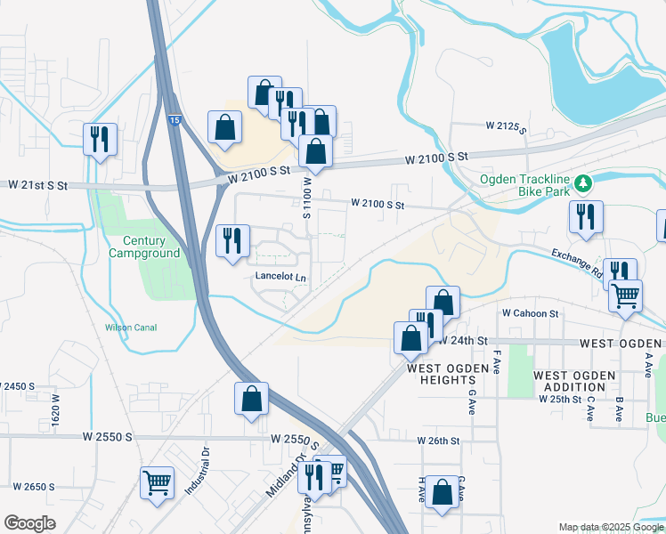 map of restaurants, bars, coffee shops, grocery stores, and more near 2270 South 1100 West in West Haven