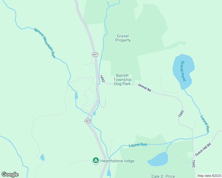 map of restaurants, bars, coffee shops, grocery stores, and more near Gravel Rd in Canadensis