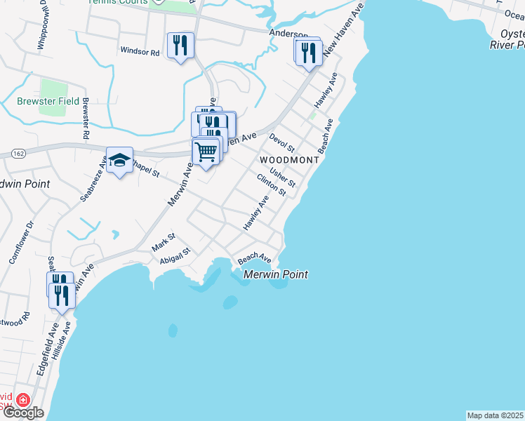 map of restaurants, bars, coffee shops, grocery stores, and more near 9 Dixon Street in Milford