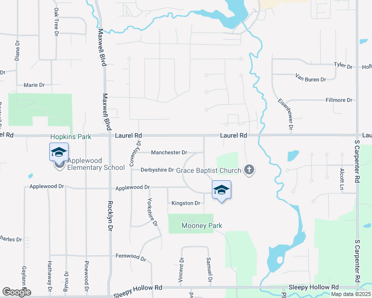 map of restaurants, bars, coffee shops, grocery stores, and more near 3613 Manchester Drive in Brunswick
