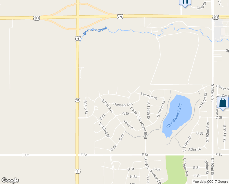 map of restaurants, bars, coffee shops, grocery stores, and more near 3538 200th Avenue in Omaha