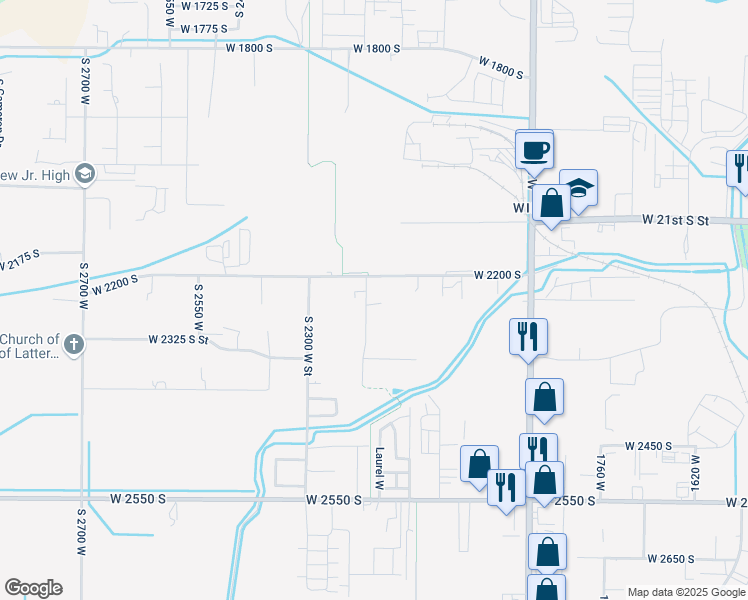 map of restaurants, bars, coffee shops, grocery stores, and more near 2246 South 2200 West in West Haven