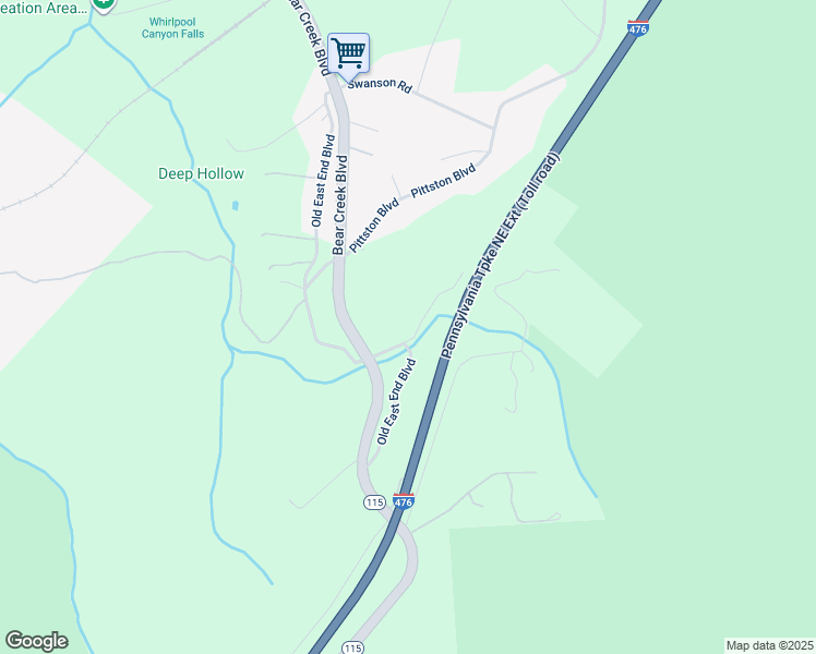 map of restaurants, bars, coffee shops, grocery stores, and more near 515 Old East End Boulevard in Wilkes-Barre