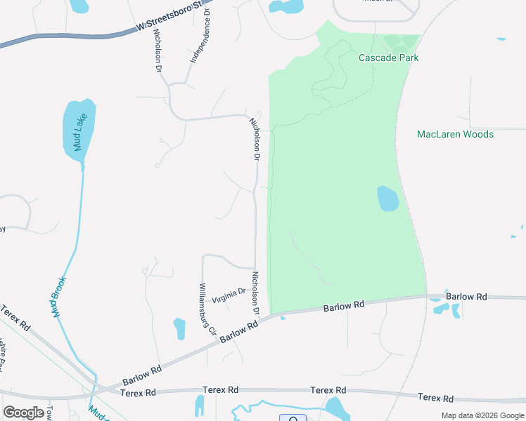 map of restaurants, bars, coffee shops, grocery stores, and more near 5781 Nicholson Drive in Hudson