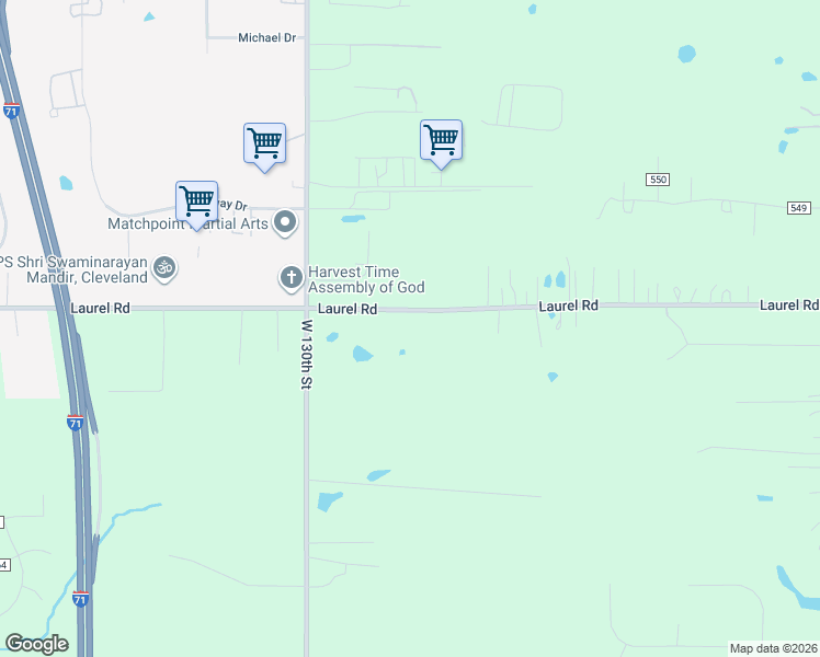 map of restaurants, bars, coffee shops, grocery stores, and more near 2642 Laurel Road in Hinckley