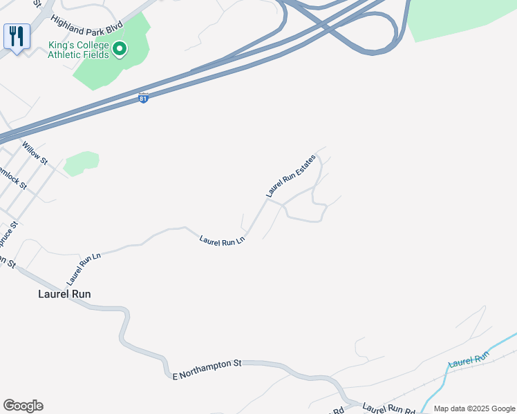 map of restaurants, bars, coffee shops, grocery stores, and more near 109 Laurel Run Lane in Laurel Run