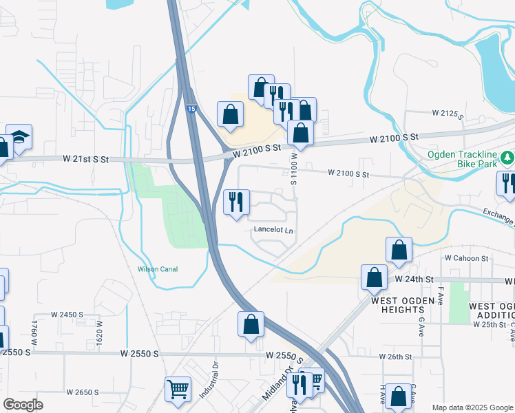 map of restaurants, bars, coffee shops, grocery stores, and more near 2265 South 1100 West in West Haven