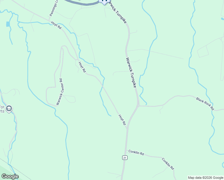 map of restaurants, bars, coffee shops, grocery stores, and more near 115 Hoyt Road in Warwick