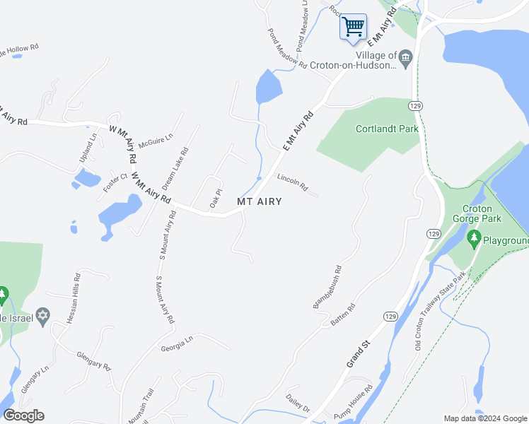 map of restaurants, bars, coffee shops, grocery stores, and more near 36 East Mount Airy Road in Croton-on-Hudson