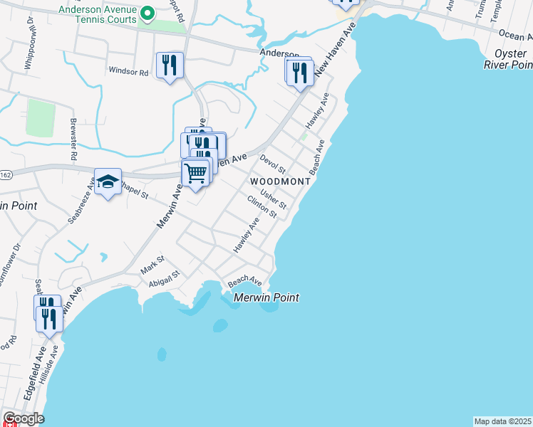map of restaurants, bars, coffee shops, grocery stores, and more near 9 Dixon Street in Milford