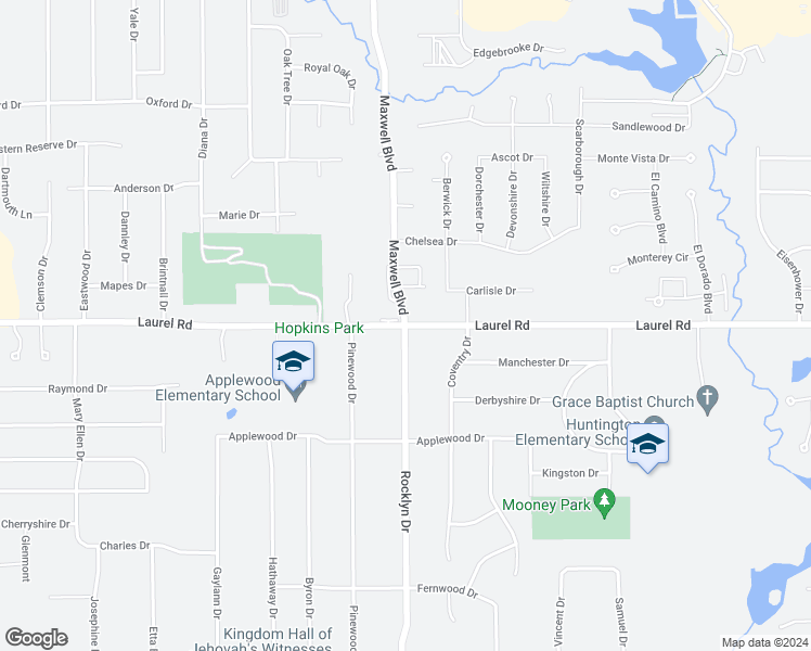 map of restaurants, bars, coffee shops, grocery stores, and more near 3798 Laurel Road in Brunswick