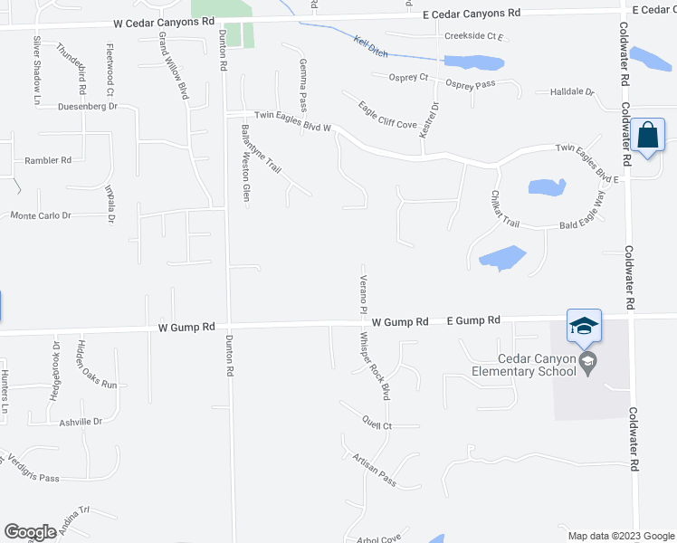 map of restaurants, bars, coffee shops, grocery stores, and more near 422 West Gump Road in Fort Wayne