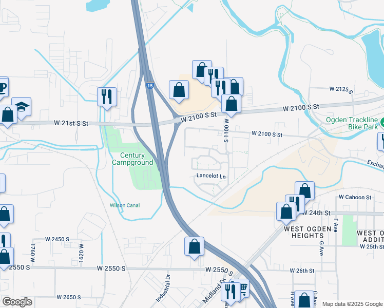 map of restaurants, bars, coffee shops, grocery stores, and more near 2160 South 1200 West in West Haven