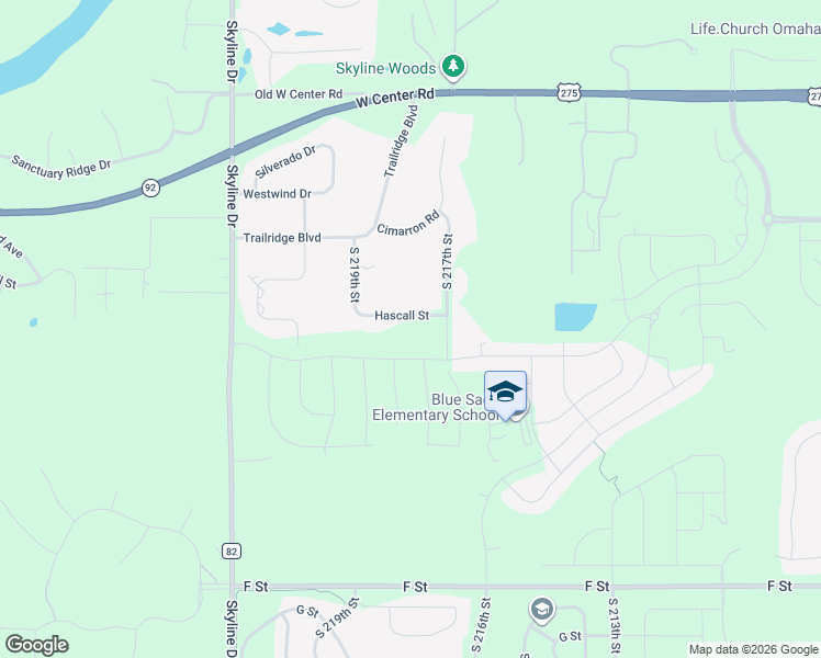 map of restaurants, bars, coffee shops, grocery stores, and more near 21725 Hascall Street in Omaha