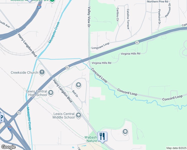 map of restaurants, bars, coffee shops, grocery stores, and more near 14623 Valley View Drive in Council Bluffs