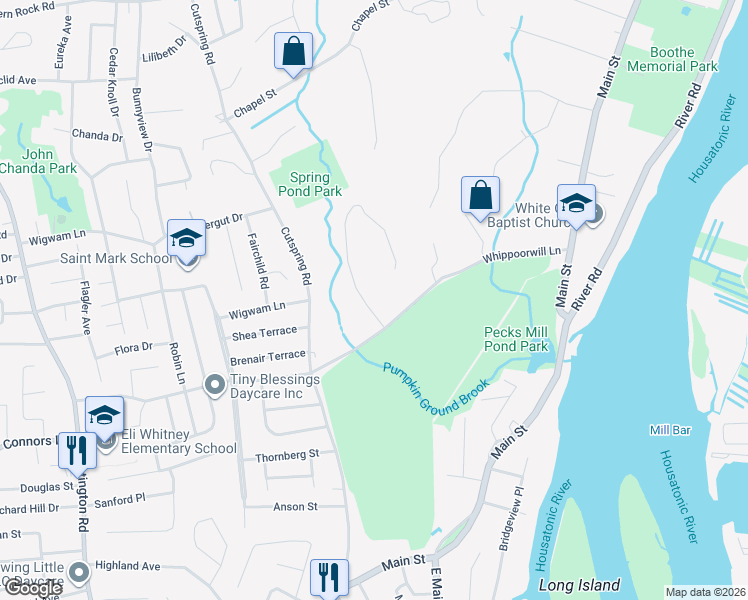 map of restaurants, bars, coffee shops, grocery stores, and more near 60 Rosebrook Drive in Stratford