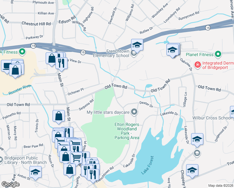 map of restaurants, bars, coffee shops, grocery stores, and more near 820 Frenchtown Road in Bridgeport