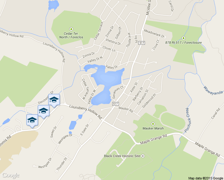 map of restaurants, bars, coffee shops, grocery stores, and more near 11 Geranium Court in Vernon Township